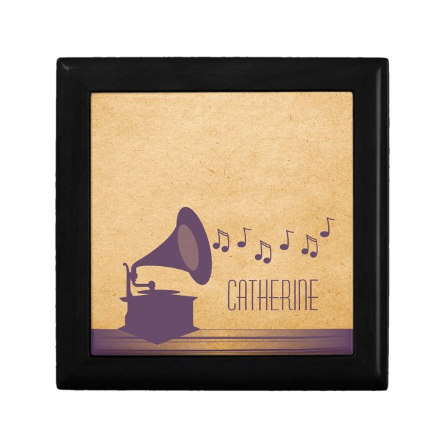 Purple Vintage Gramophone Gift Box (Front)