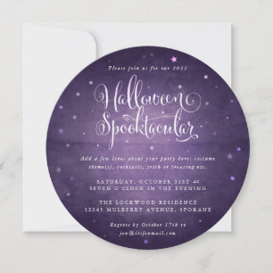 Purple Vintage Halloween Spooktacular Square/Round Invitation