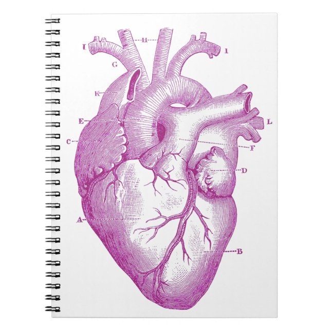 Purple Vintage Heart Anatomy Notebook (Front)