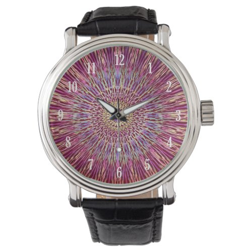 Purple vintage kaleidoscope pattern watch