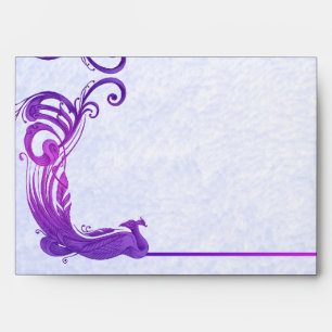 Purple Vintage Peacock Envelope