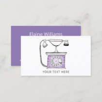 Purple Vintage Rotary Dial Telephone  Business Card