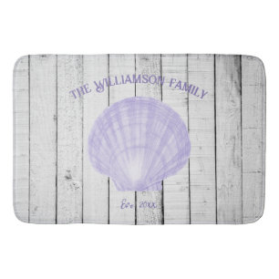 Purple Vintage Scallop Shell Bath Mat