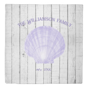Purple Vintage Scallop Shell Duvet Cover
