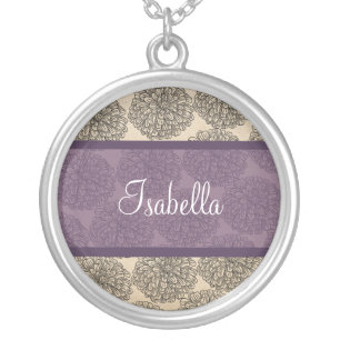 Purple Vintage Zinnia Necklace