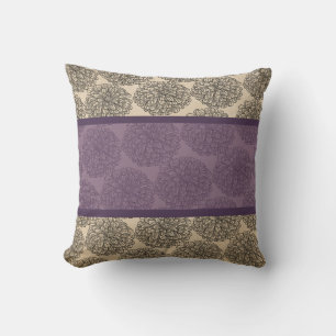 Purple Vintage Zinnia Pillow