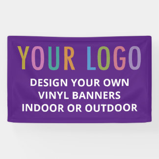 Purple Vinyl Banner Company Logo Indoor or Outdoor