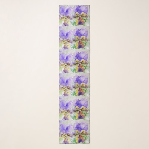 Purple Viola Flowers floral Ladies Scarf