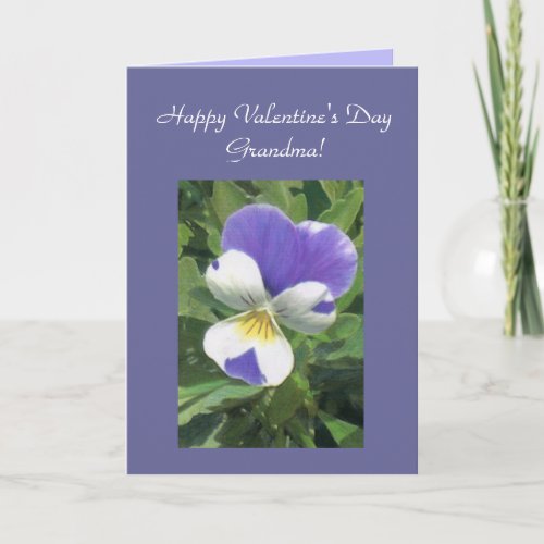 Purple Viola Valentine Grandma Template Card