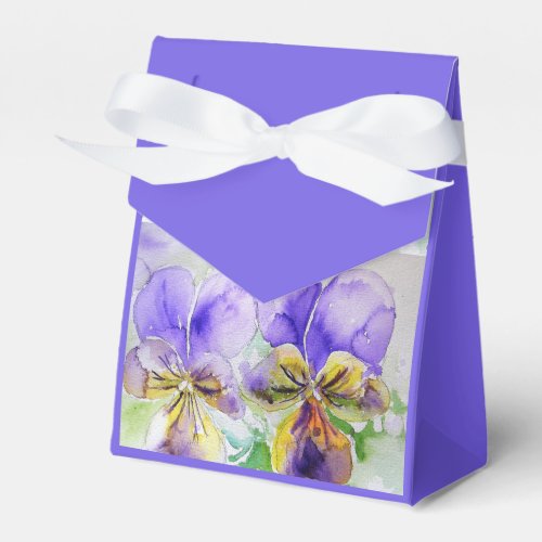 Purple Viola Watercolour Party Cake Favor Box