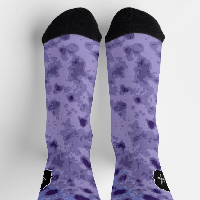 Large Monogram Vog Socks - Purple, JF monogram sock