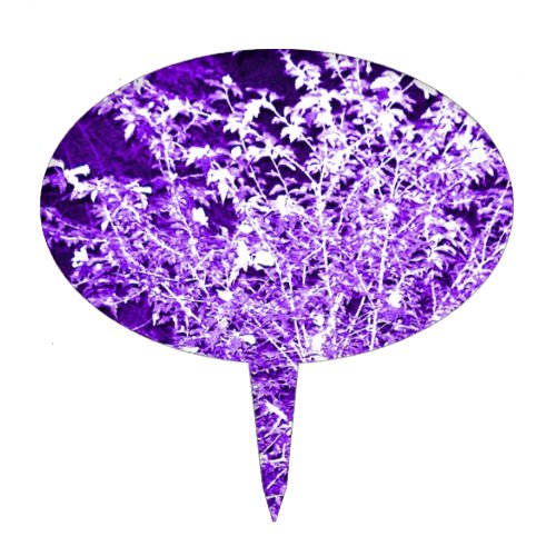 Purple Violet Abstract Tree Branches Cake Topper