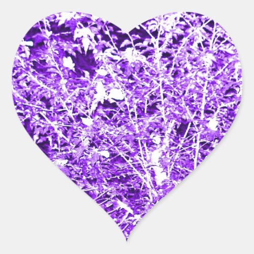Purple Violet Abstract Tree Branches Heart Sticker