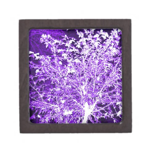 Purple Violet Abstract Tree Branches Keepsake Box