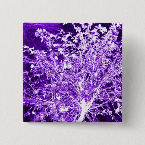 Purple Violet Abstract Tree Branches Pinback Button