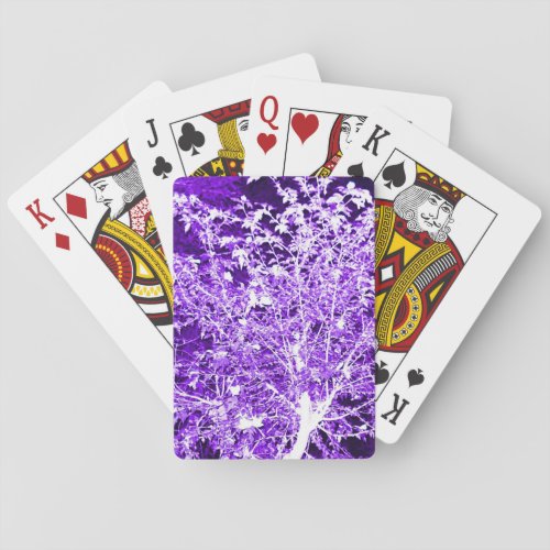 Purple Violet Abstract Tree Branches Playing Cards