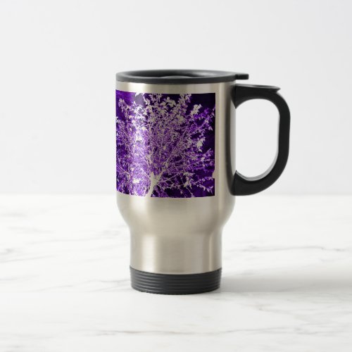 Purple Violet Abstract Tree Branches Travel Mug
