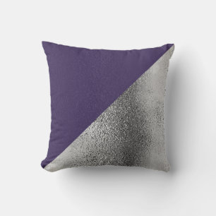 Purple Violet and Silver Metallic Decorator Throw Pillow