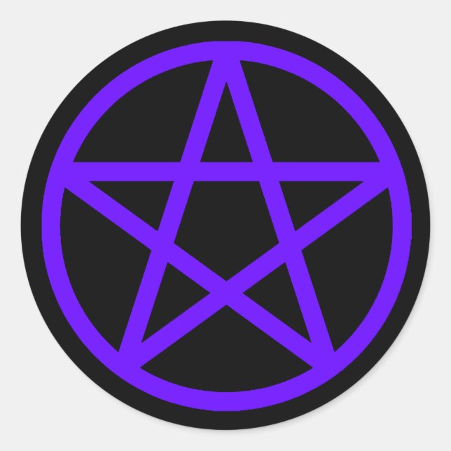 Purple Violet Black Pentacle Solid Sticker (Front)