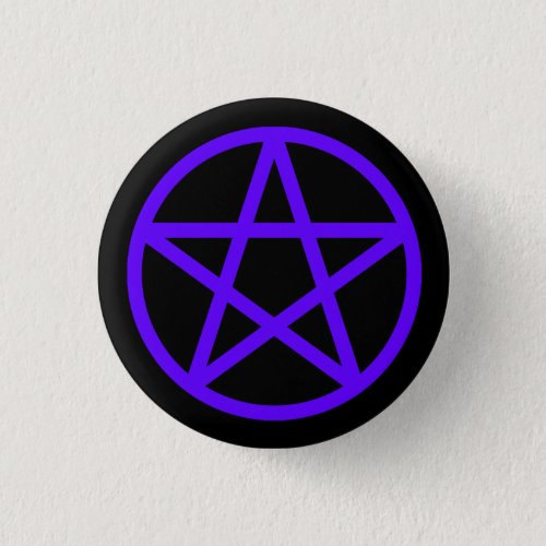 Purple Violet Black Solid Pentacle Button