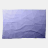 Blue cyan gradient geometric mesh pattern Monogram Kitchen Towel