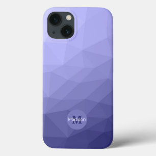 Purple violet blue mesh ombre pattern Monogram iPhone 13 Case