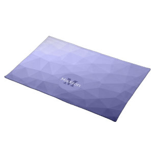 Purple violet blue mesh ombre pattern Monogram Cloth Placemat