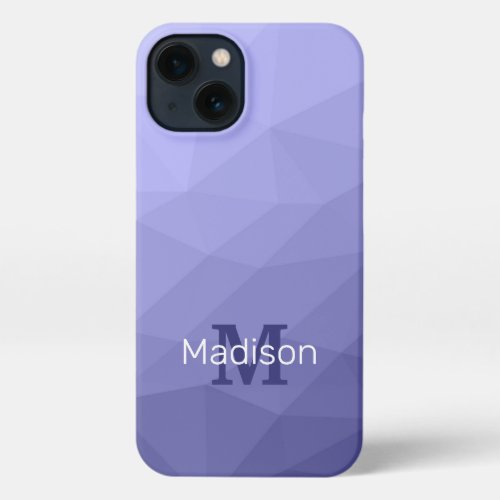 Purple violet  blue mesh ombre pattern Monogram iPhone 13 Case