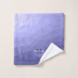 Purple violet blue mesh ombre pattern Monogram Wash Cloth