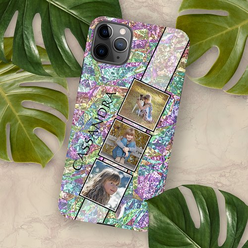 Purple Violet Blue Turquoise Pink Marble Pattern iPhone 14 Pro Max Case