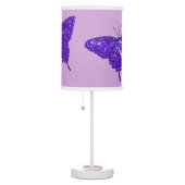 Purple Violet Butterfly Sparkly Glitter Fun Girly Table Lamp (Right)