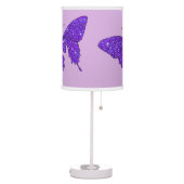 Purple Violet Butterfly Sparkly Glitter Fun Girly Table Lamp (Left)