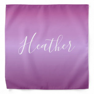 Purple Violet & Custom White Script Bandana
