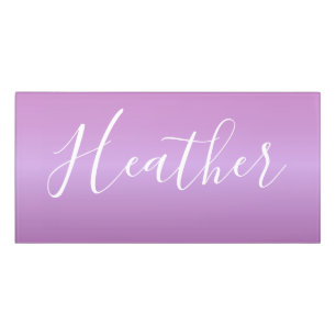 Purple Violet & Custom White Script Door Sign
