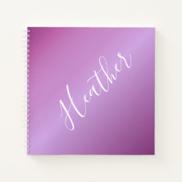 Purple Violet &amp; Custom White Script Notebook