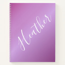 Purple Violet &amp; Custom White Script Notebook