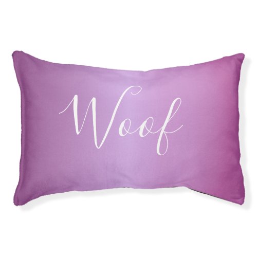 Purple Violet  Custom White Script Pet Bed