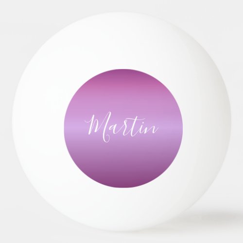 Purple Violet  Custom White Script Ping Pong Ball