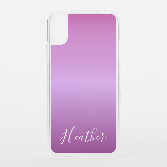 Purple Violet & Custom White Script Uncommon iPhone Case (Back)