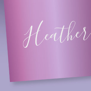 Purple Violet & Custom White Script Wrapping Paper