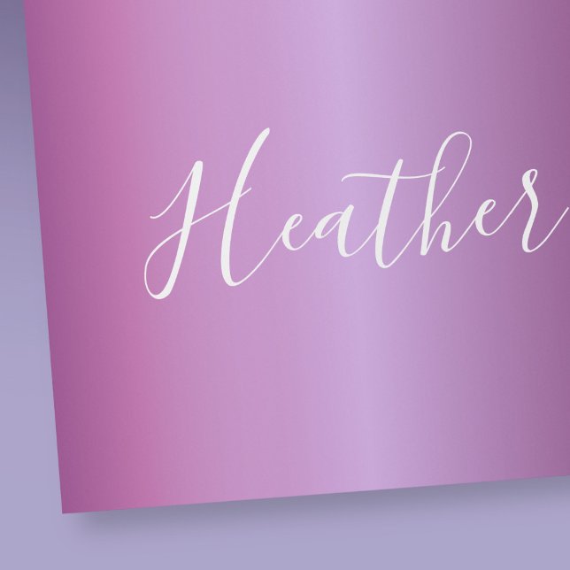 Purple Violet & Custom White Script Wrapping Paper (Creator Uploaded)