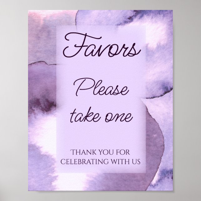 Purple violet  Favors please take one  Poster (Front)