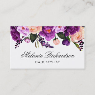 Purple Violet Floral Hair Stylist Appointment B