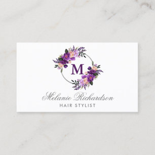 Purple Violet Floral Hair Stylist Appointment M