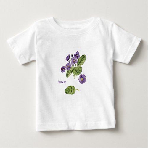 Purple violet flower watercolor T_Shirt