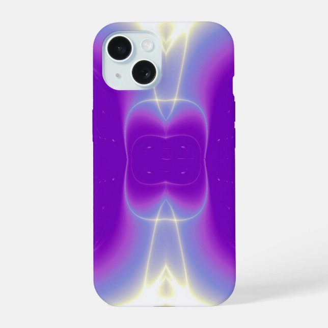 PURPLE VIOLET FRACTAL LIGHT WAVES IPHONE CASE (Back)