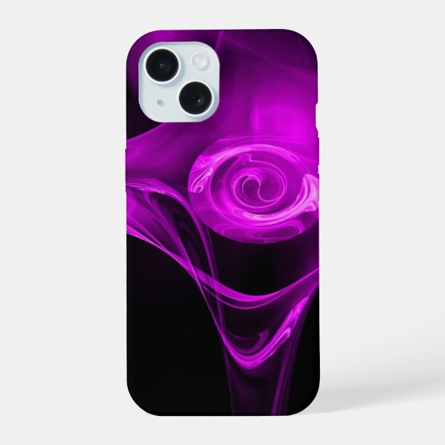 PURPLE VIOLET FRACTAL ROSE IPHONE CASE (Back)