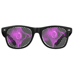 PURPLE VIOLET FRACTAL ROSE RETRO SUNGLASSES