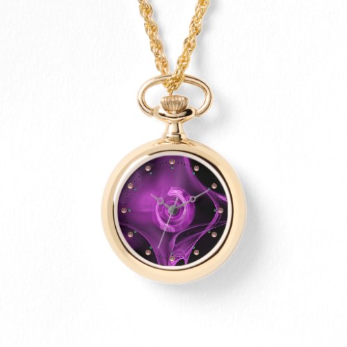 PURPLE VIOLET FRACTAL ROSE WATCH