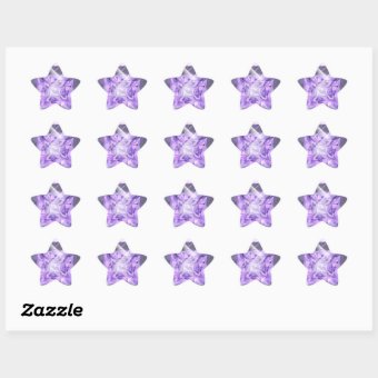 Purple, Violet Gem Star Sticker | Zazzle